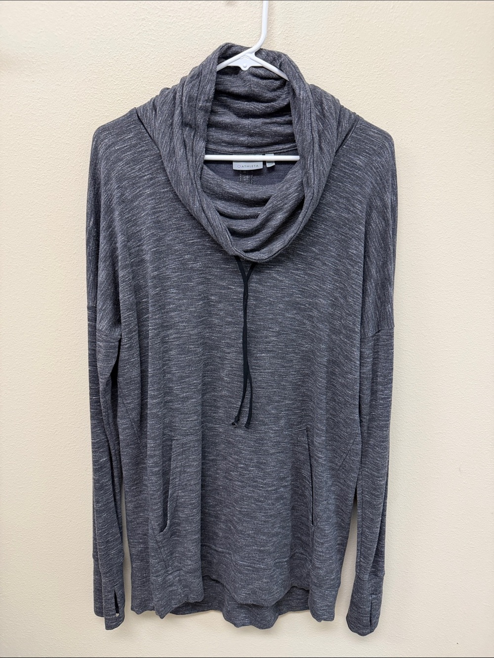 Athleta Charcoal Gray Cowl Neck Pullover Sweater